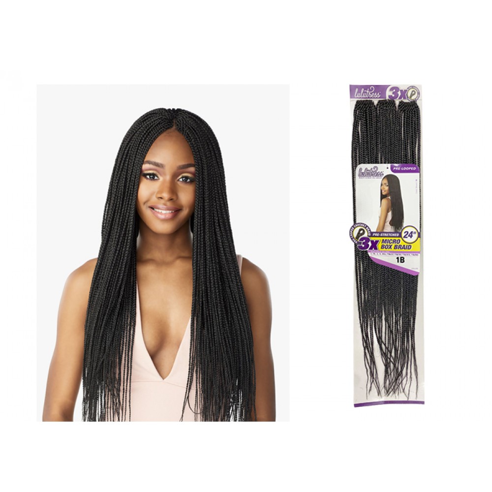 Sensationnel Lulutress Synthetic Hair Crochet Braid Loop 3x Micro Box Braid 24
