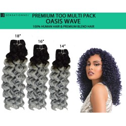Sensationnel Premium Too Multi Pack 100% Human Hair & Premium Blend Hair Weave Oasis Wave