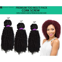 Sensationnel Premium Too Multi Pack 100% Human Hair & Premium Blend Hair Weave Cork Screw