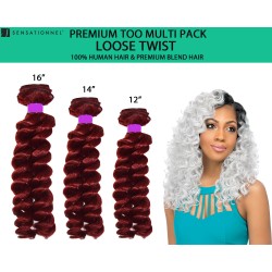 Sensationnel Premium Too Multi Pack 100% Human Hair & Premium Blend Hair Weave Loose Twist 