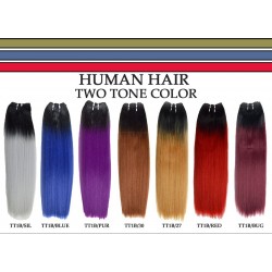 Two Tone Yaki Straight Human Hair Weave 18" Two Tone Yaki Straight Human Hair Weave 18"