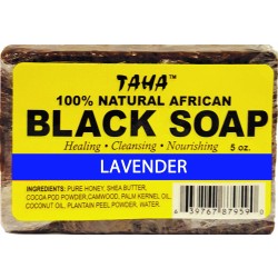 Taha African Black Soap 100% Natural Lavender 5 Oz