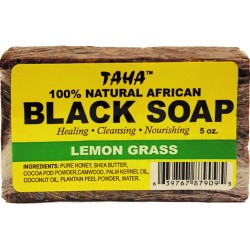 Taha African Black Soap 100% Natural Lemon Grass 5 Oz