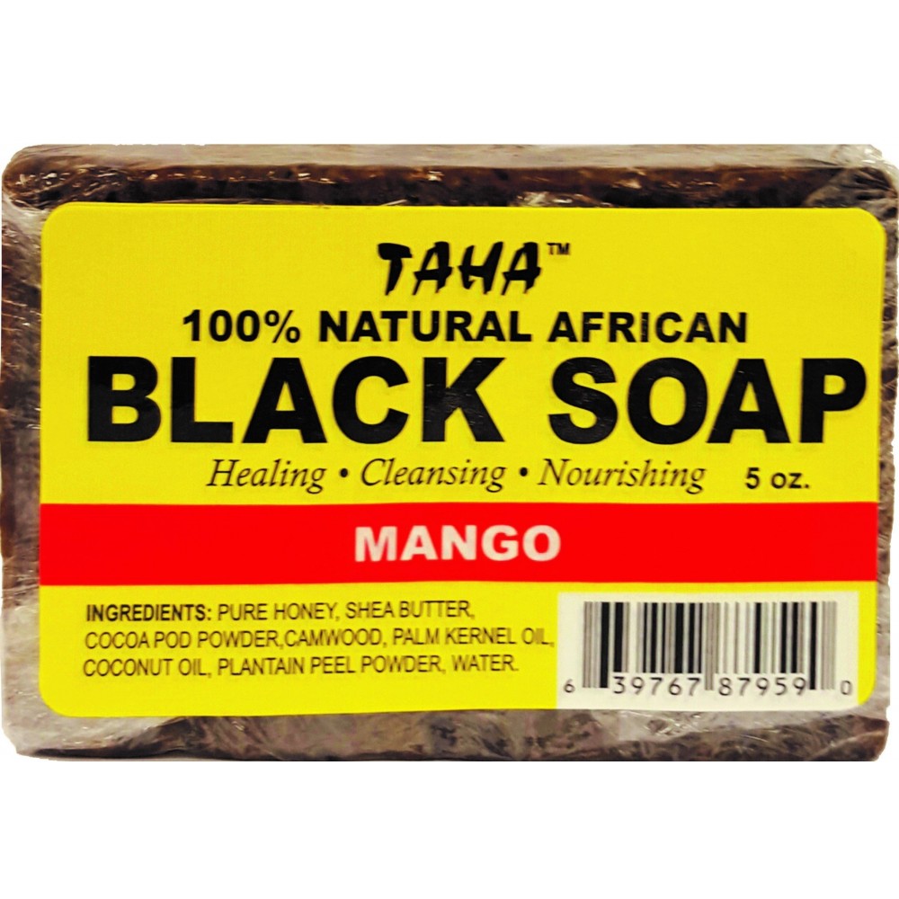 Taha African Black Soap 100% Natural Mango 5 Oz Taha African Black Soap 100% Natural Mango 5 Oz