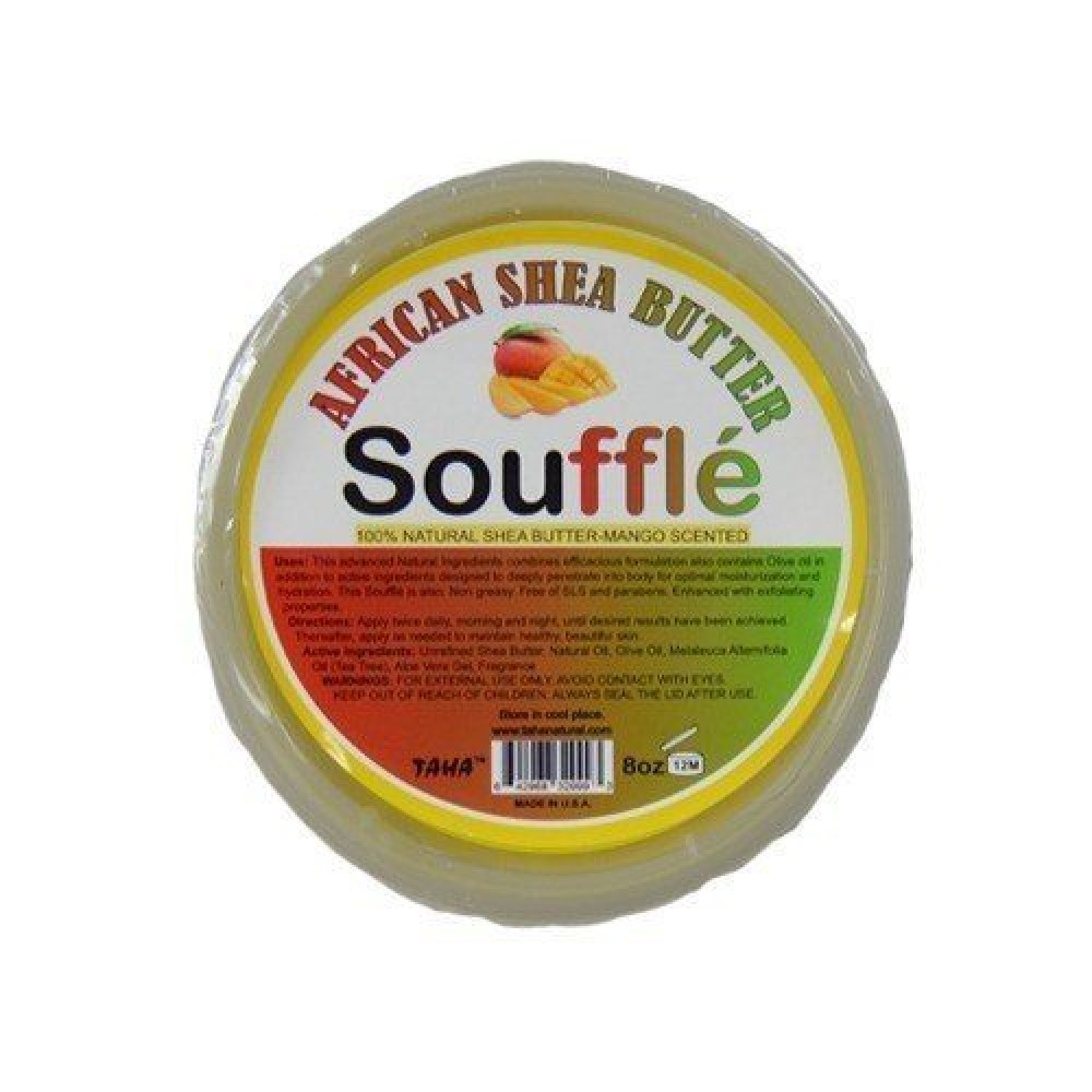 Taha African Shea Butter 100% Natural Creme Mango Scented 8 Oz