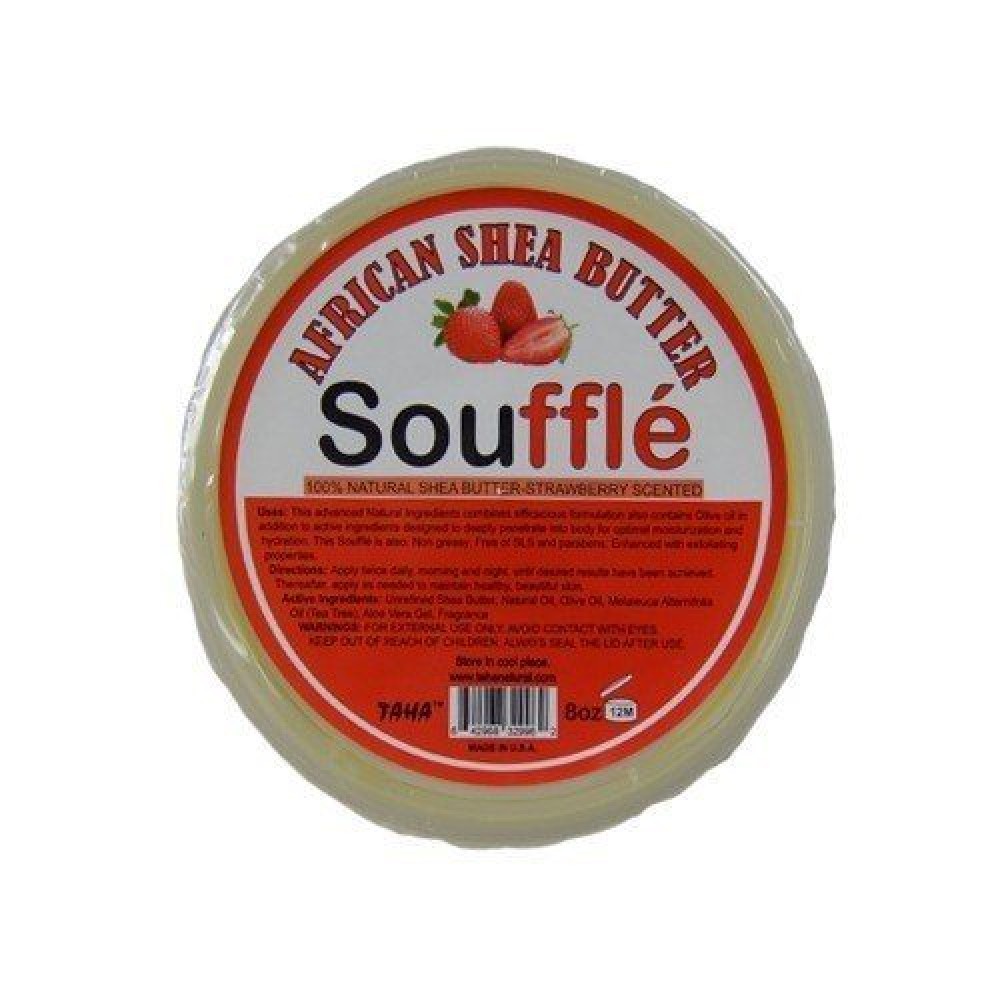 Taha African Shea Butter 100% Natural Creme Strawberry Scented 8 Oz