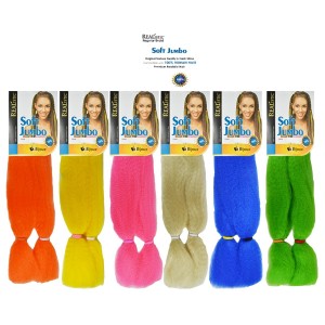 Bijoux Synthetic 100% Kanekalon Braids Soft Jumbo Braid Neon Colors Bijoux Synthetic 100% Kanekalon Braids Soft Jumbo Braid Neon Colors