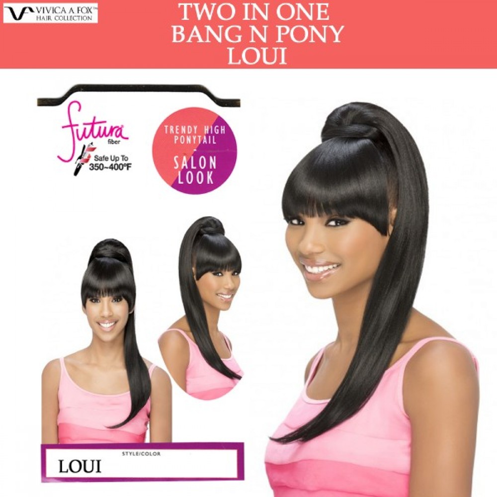 Vivica A Fox Synthetic Heat Resistant Bang N Pony Draw String Loui