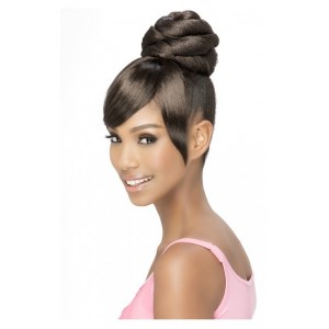 Vivica A Fox Synthetic Heat Resistant Bang N Bun Draw String Sheena