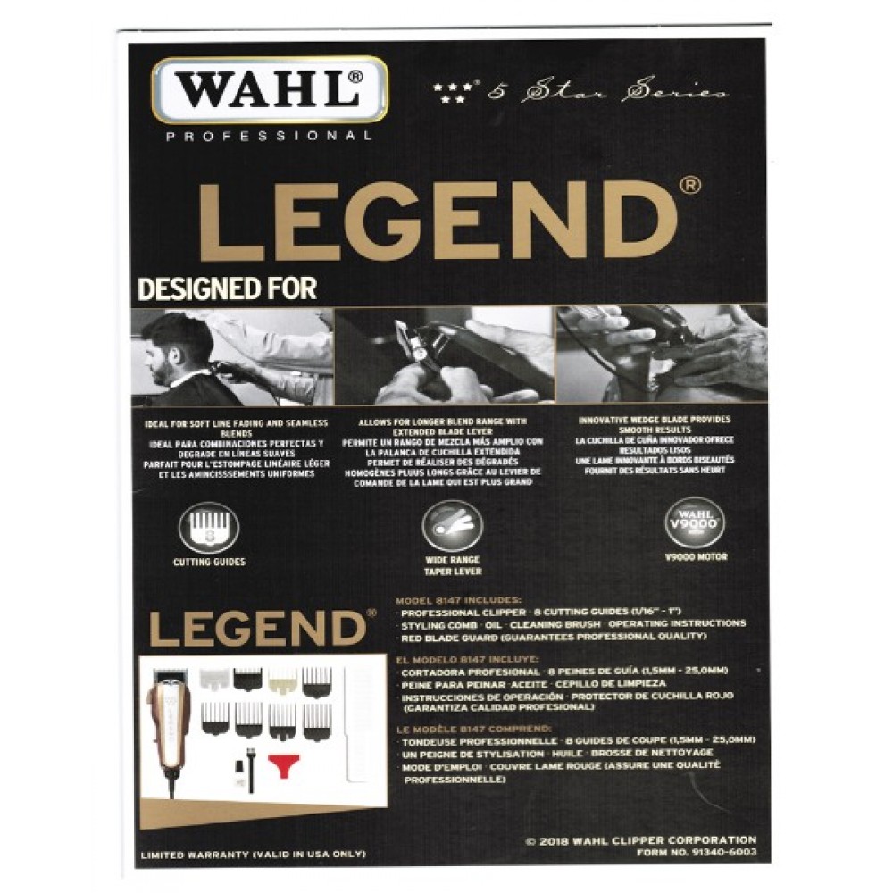 Wahl Professional 5 Star Hair Clipper Legend