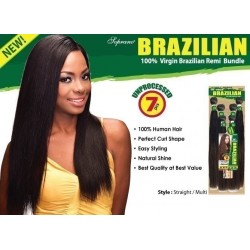 bijoux beauty element soprano unprocessed  brazilian virgin remy human hair weave straight 6pcs + free closure